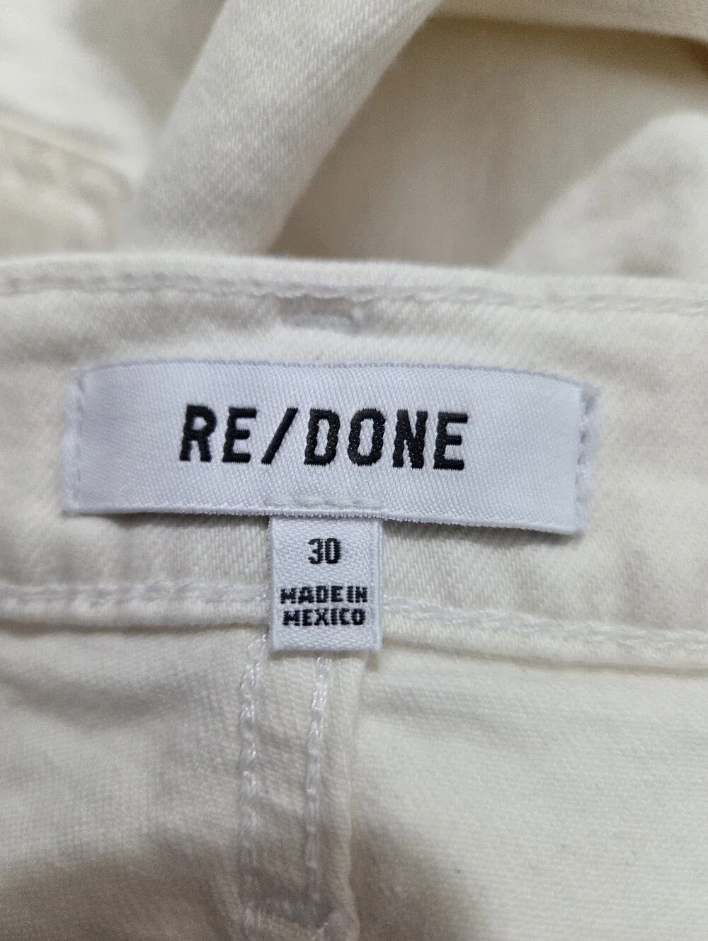 Re/Done 90s High Rise Ankle Crop Jeans Vintage White Denim Size 30 Boho Casual - Picture 6 of 10